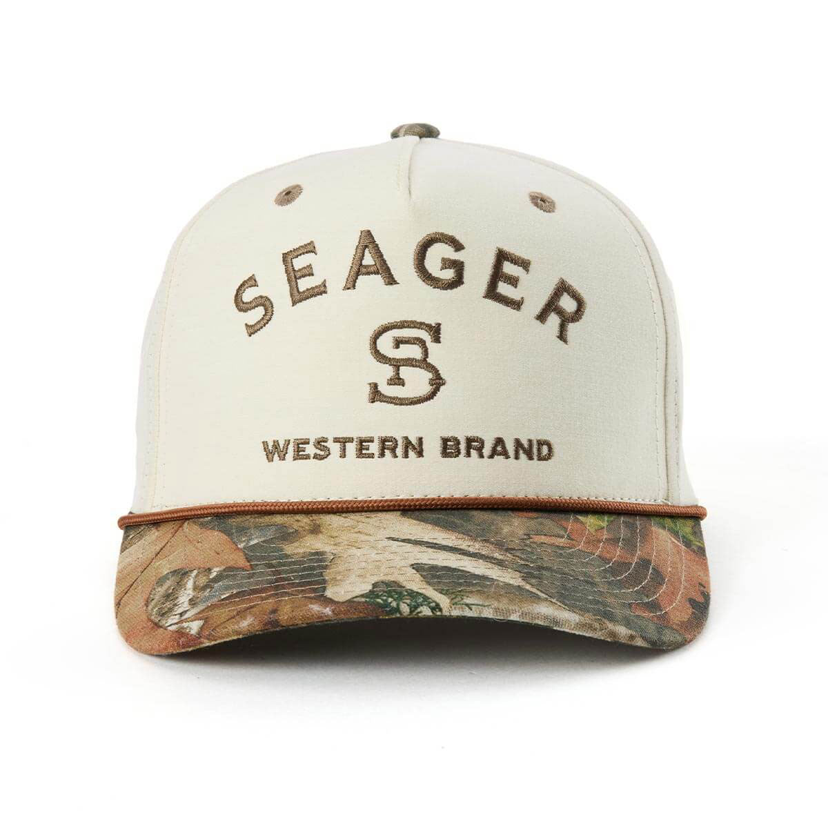 Seager Branded Snapback Hat - Cream/Camo image 3