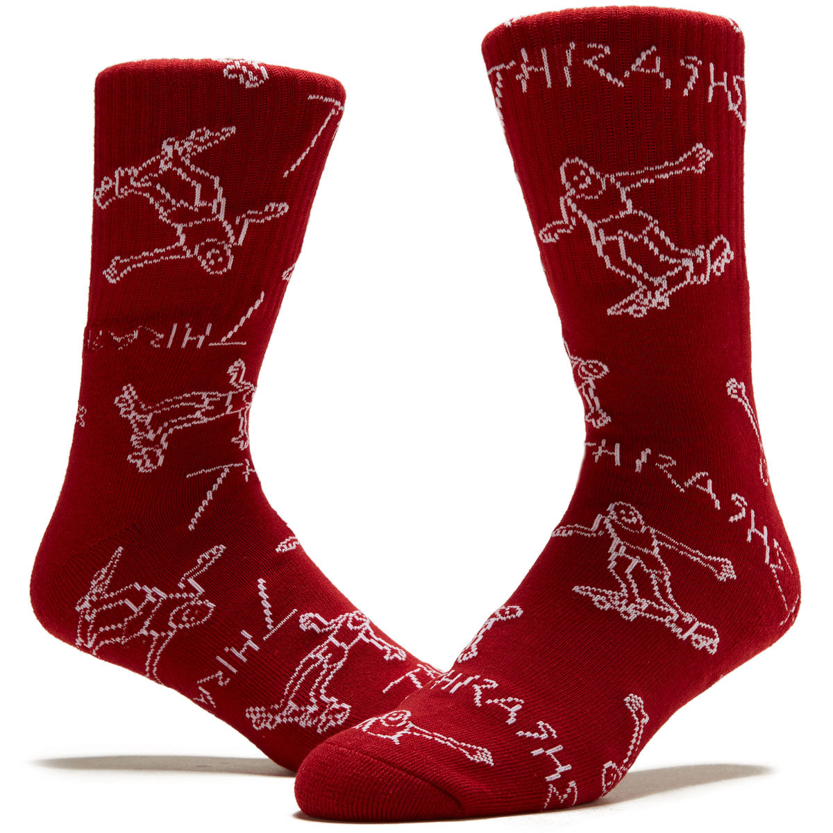 Thrasher Gonz Logo Crew Socks - Red/White image 2