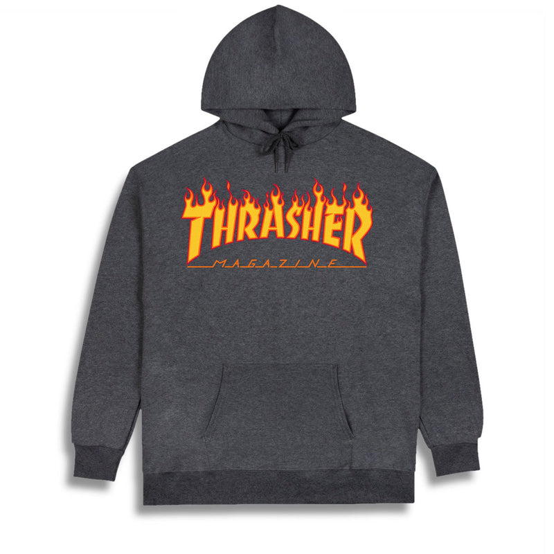 Thrasher Flame Hoodie - Dark Heather