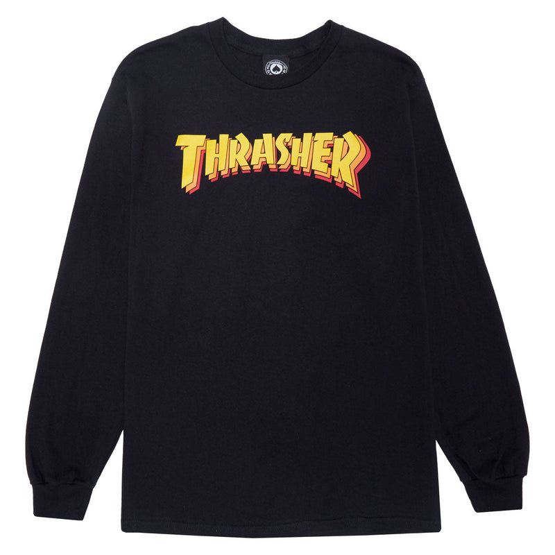 Thrasher Stacked Long Sleeve T-Shirt - Black