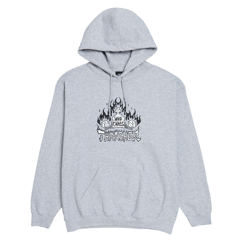 Thrasher Who Cares By Neckface Hoodie - Sport Grey