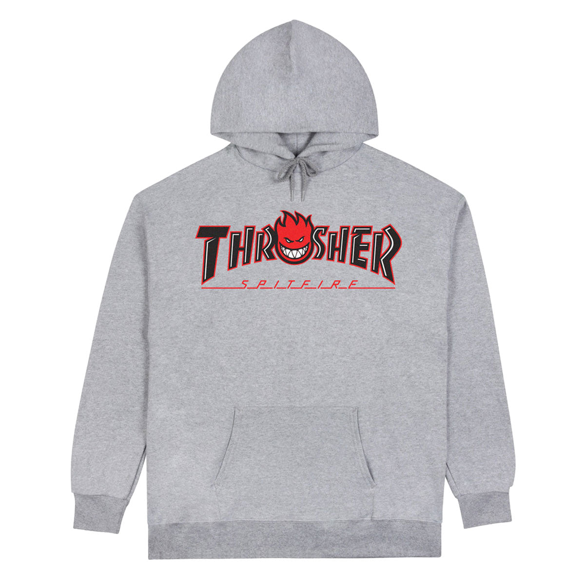 Thrasher x Spitfire Big Head Outline Hoodie - Ash Grey image 1