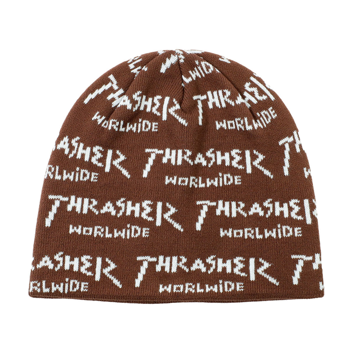 Thrasher Worldwide Skully Beanie - Brown image 1