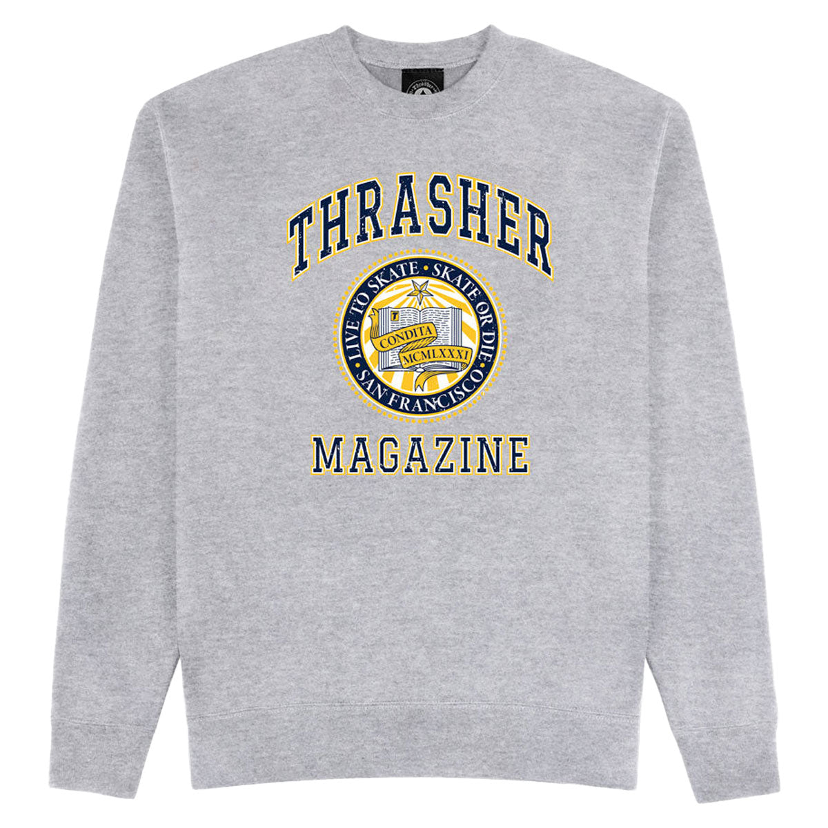 Thrasher Dropout Crewneck Sweatshirt - Ash Grey image 1