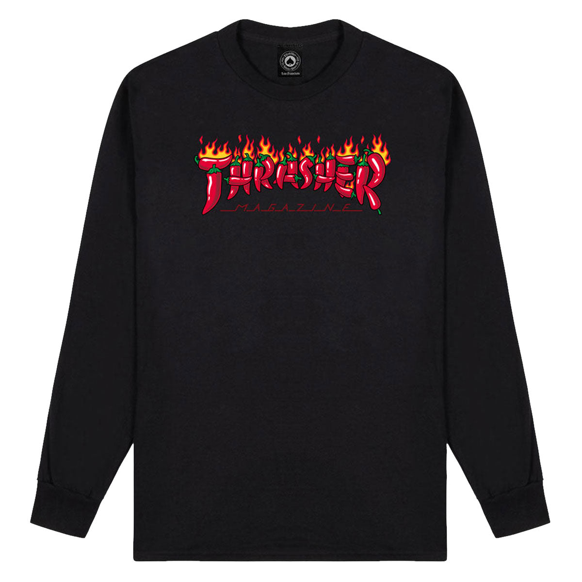 Thrasher Fuego Long Sleeve T-Shirt - Black image 1