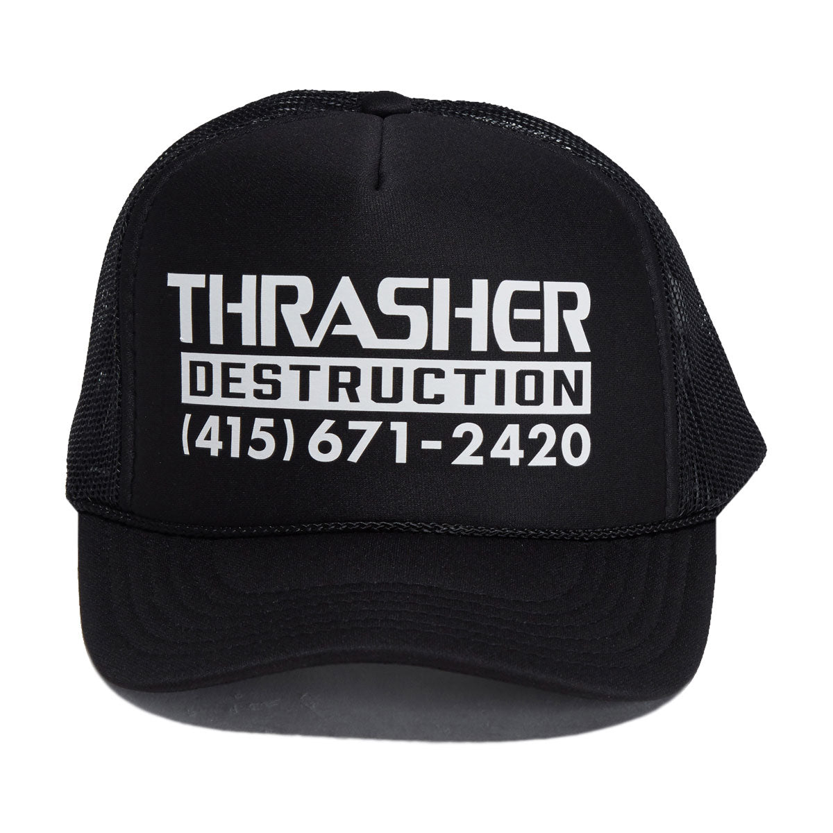 Thrasher Destruction Trucker Hat - Black/Black image 3