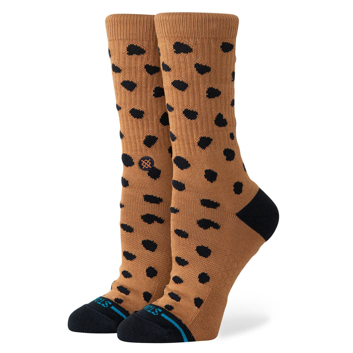 Stance Womens Leopard Crew Socks - Brown image 4