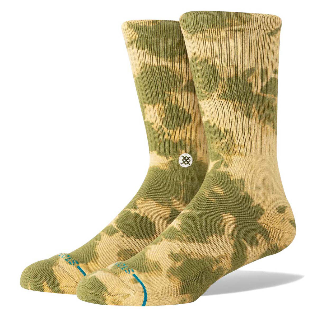 Stance Spotty Dye Crew Socks - Olive image 1