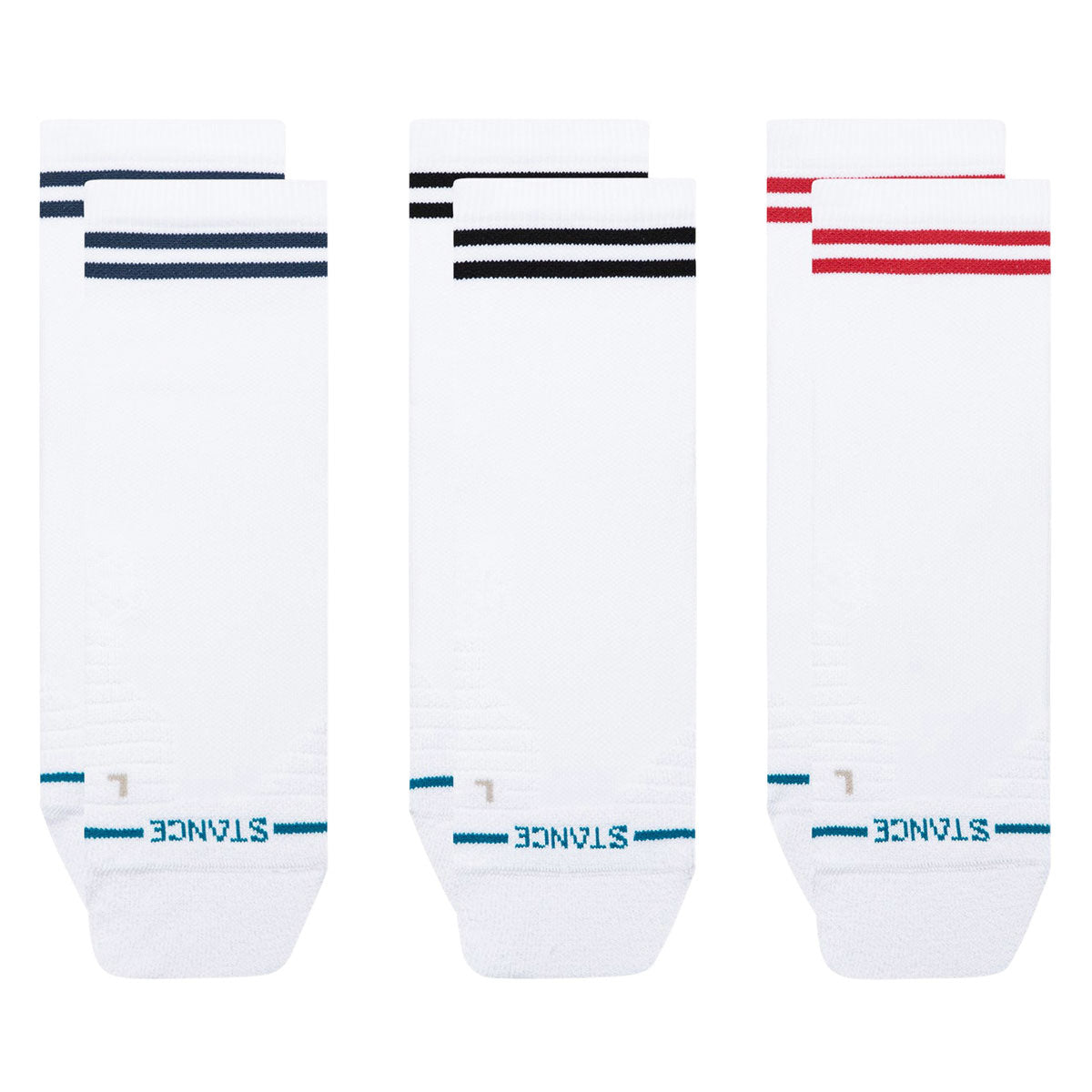 Stance Lined Up Mid Quarter 3 Pack Of Socks - White image 2