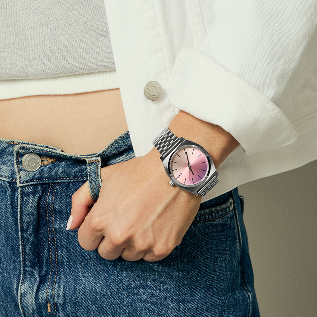 Nixon Time Teller Watch - Silver/Dawn image 5