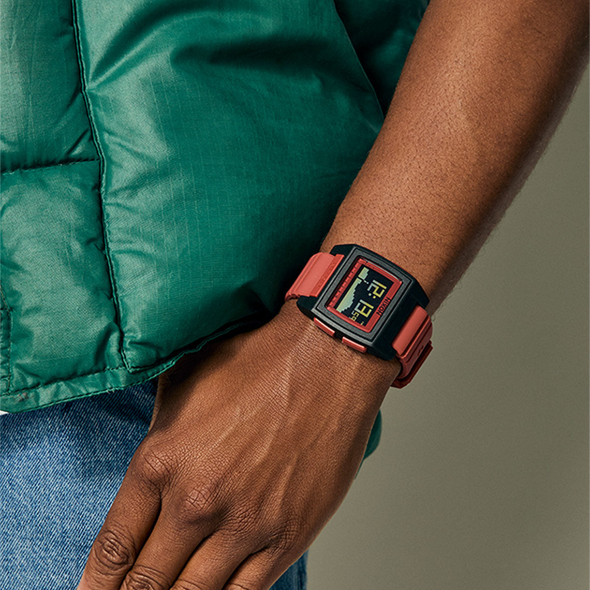 Nixon Base Tide Pro Watch - Black/Hot Sauce image 5