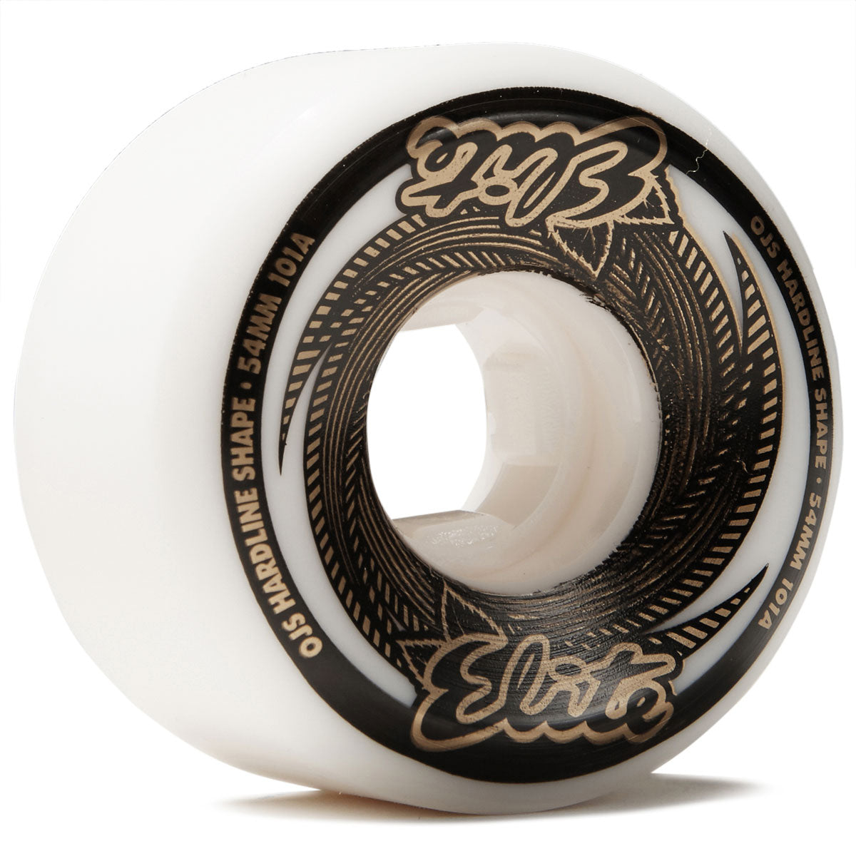 OJ Elite Hardline 101a Skateboard Wheels - White/Gold - 54mm image 1