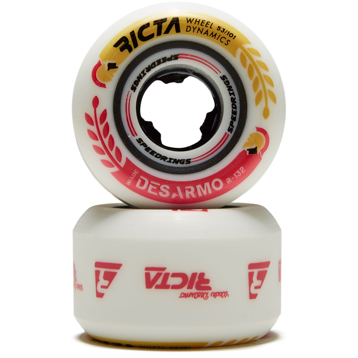Ricta Desarmo Speedrings Wide 101a Skateboard Wheels - White - 53mm image 2