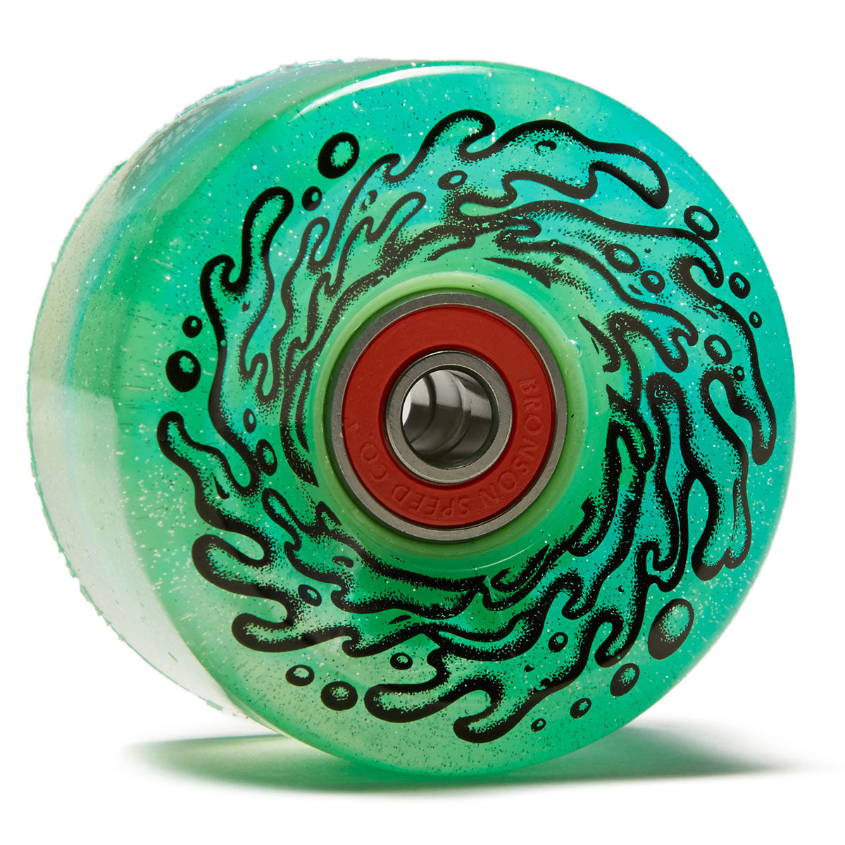 Slime Balls Light Ups OG Slime 78a Skateboard Wheels - Blue/Green Glitter - 60mm image 1