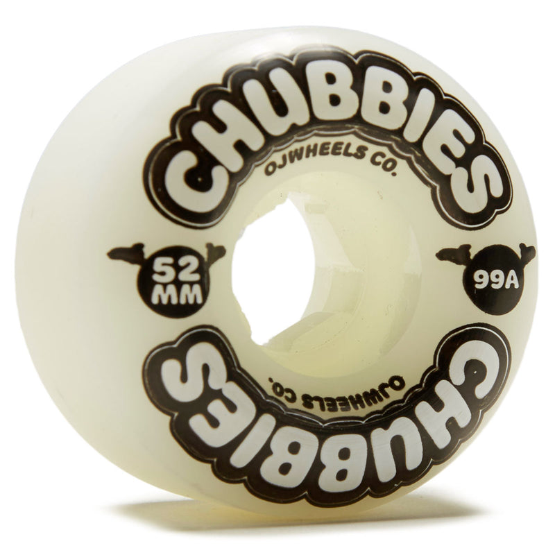 OJ Chubbies 99a Skateboard Wheels - White - 52mm