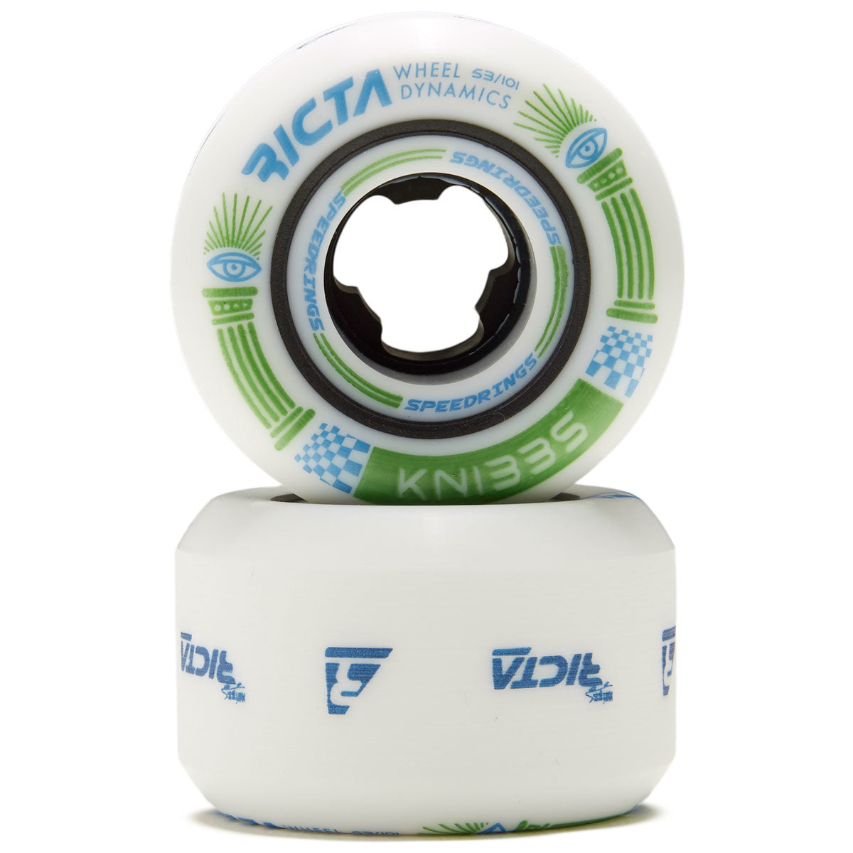 Ricta Knibbs Speedrings Wide 101a Skateboard Wheels - White - 53mm image 2