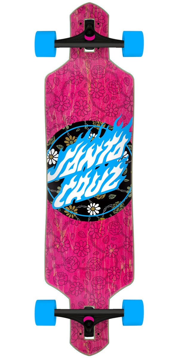 Santa Cruz Floral Flame Dot Drop Thru Pre-Built Longboard Complete image 1