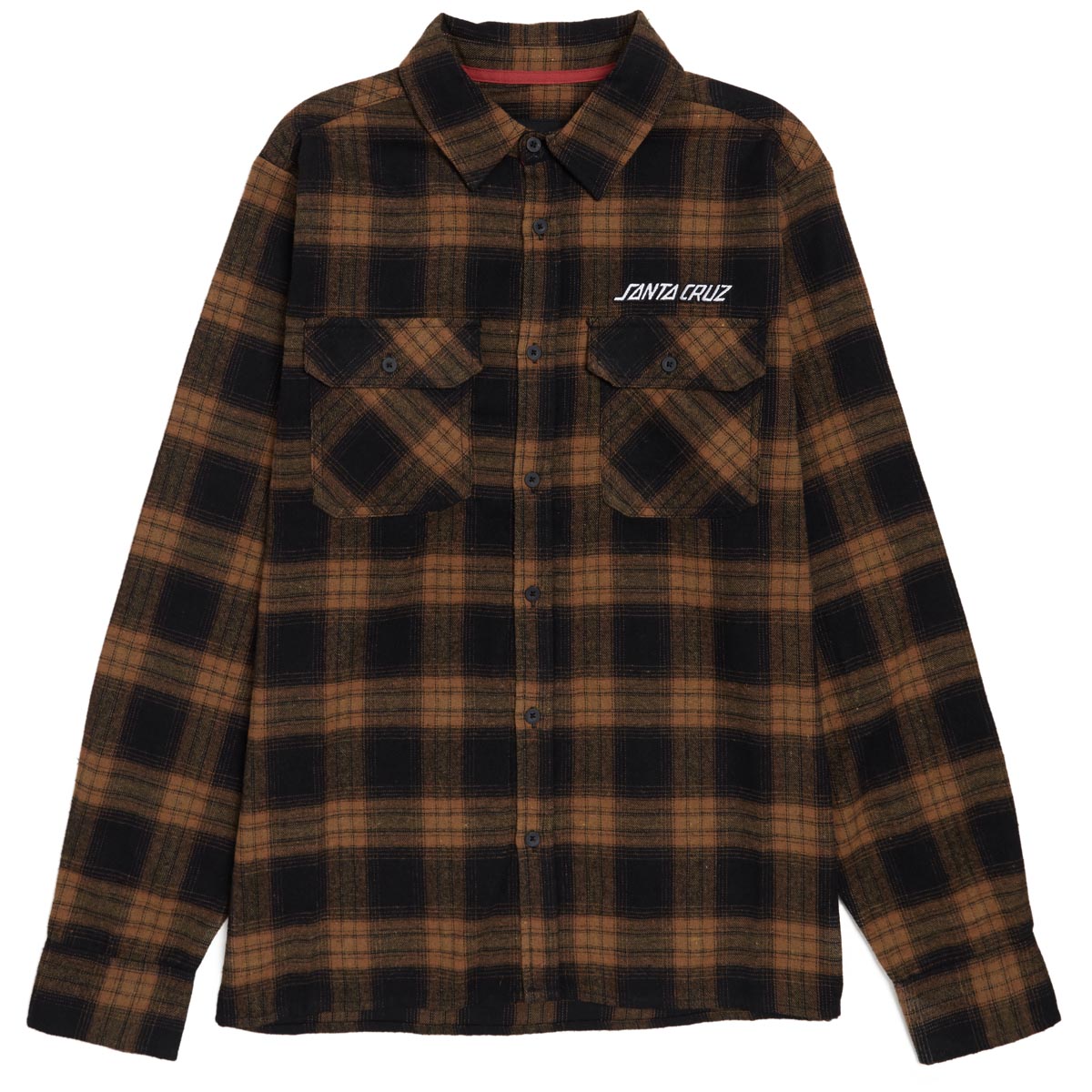Santa Cruz Stone Flannel Long Sleeve Shirt - Black/Brown image 1