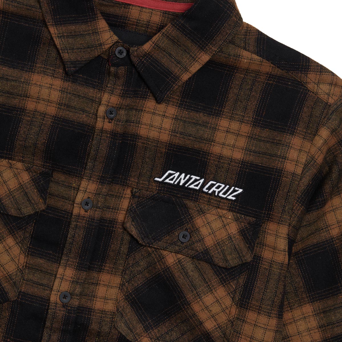 Santa Cruz Stone Flannel Long Sleeve Shirt - Black/Brown image 3