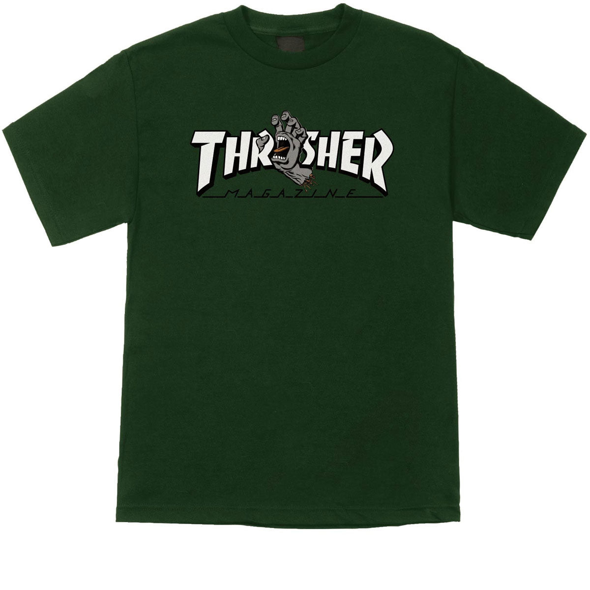 Santa Cruz x Thrasher Screaming Logo T-Shirt - Forest Green image 1