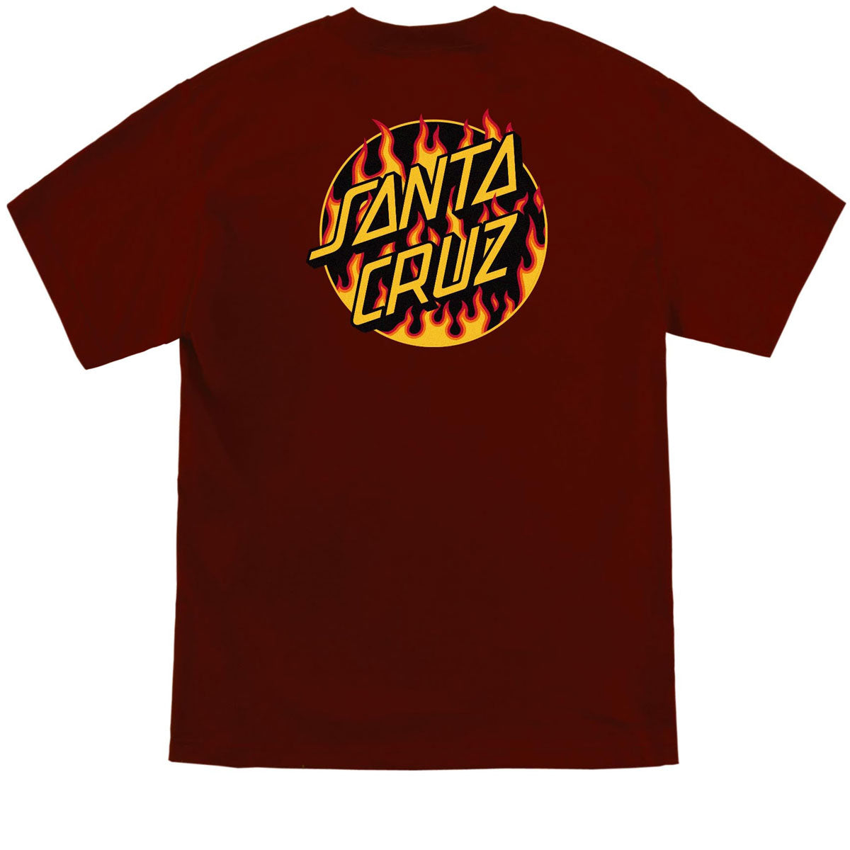 Santa Cruz x Thrasher Flame Dot T-Shirt - Burgundy image 1