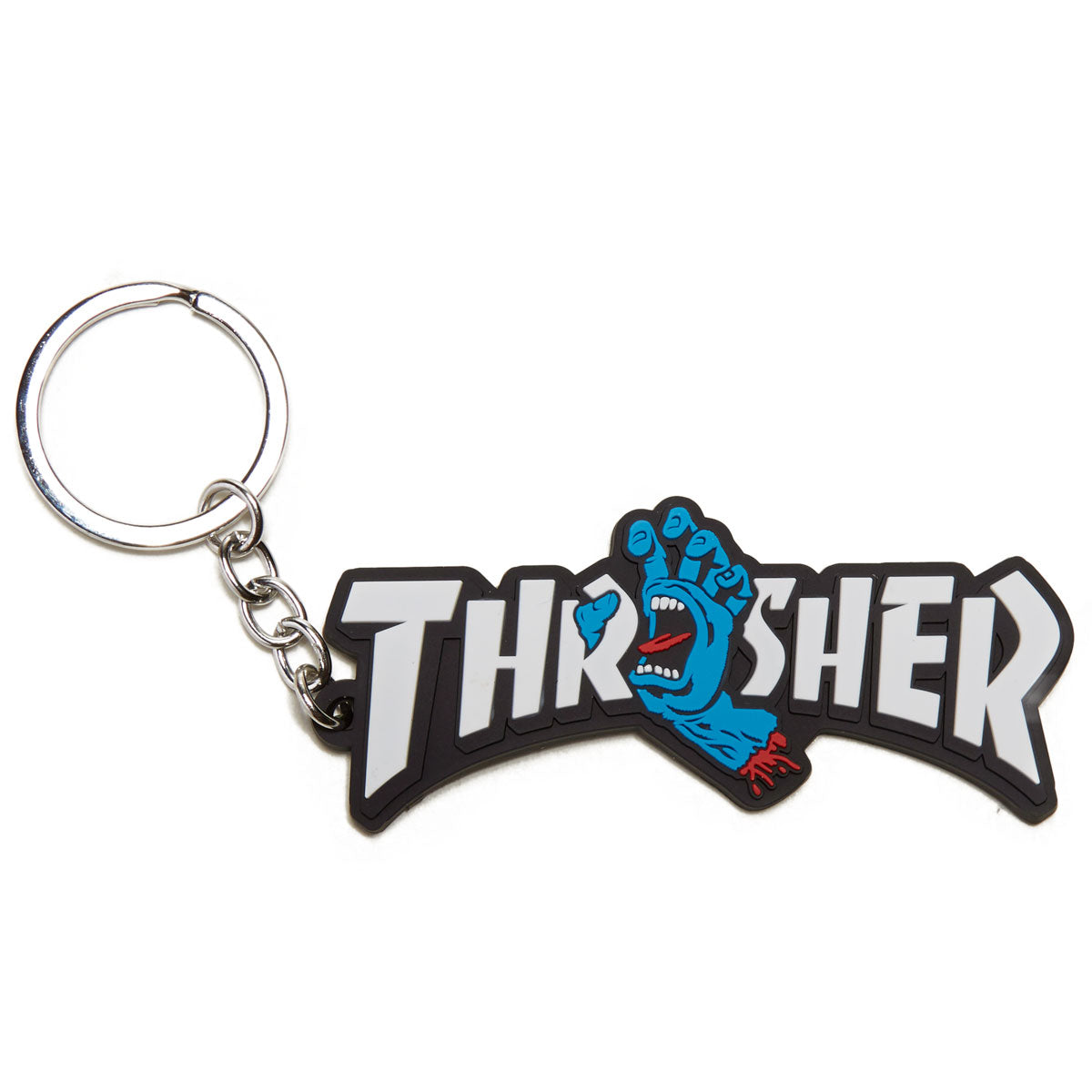 Santa Cruz x Thrasher Screaming Logo Keychains - Black/Blue image 1