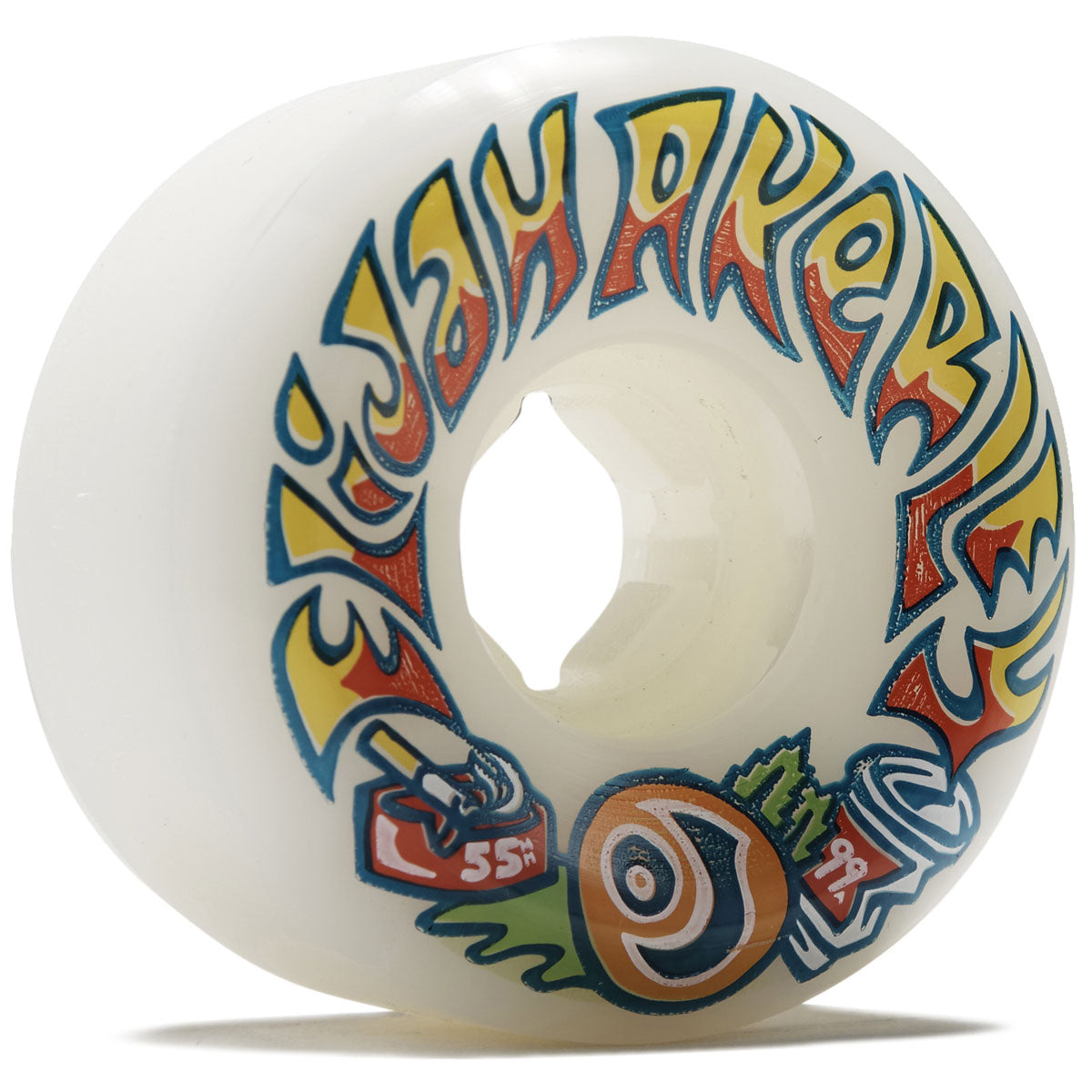 OJ Elijah Akerely Hardline 99a Skateboard Wheels - White - 55mm image 1