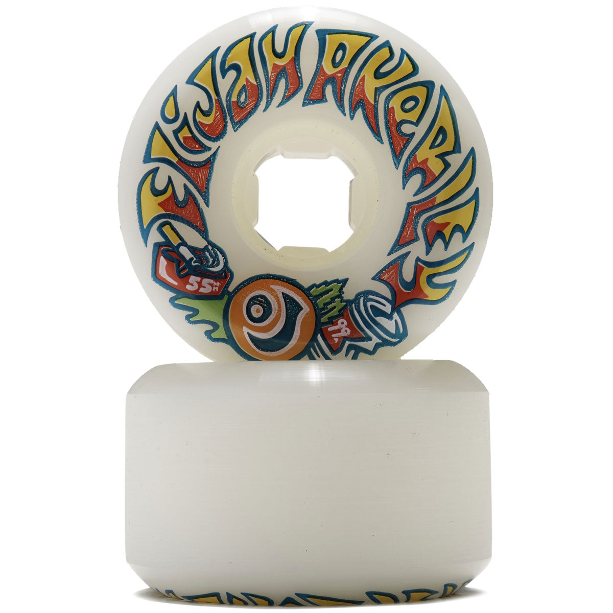 OJ Elijah Akerely Hardline 99a Skateboard Wheels - White - 55mm image 2