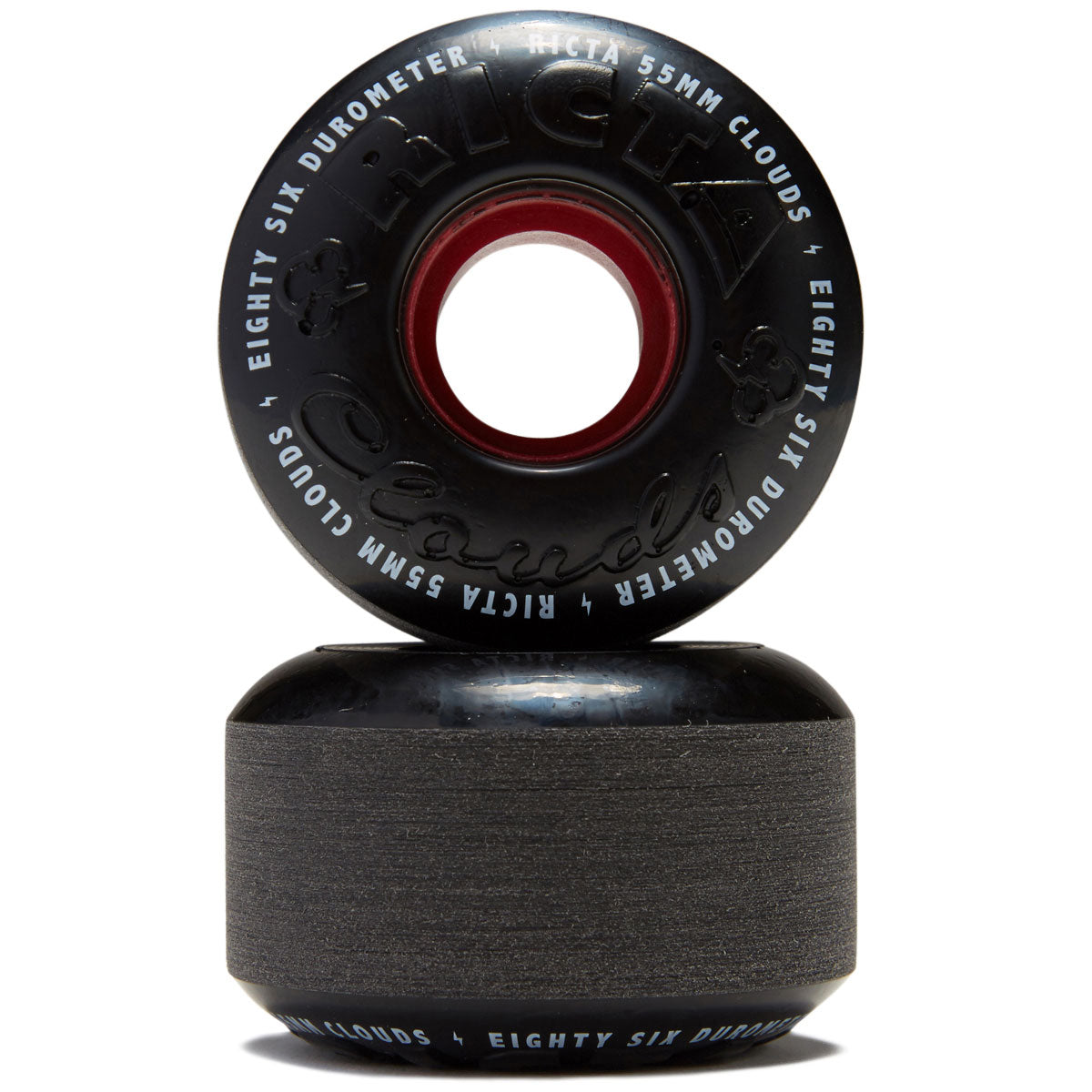 Ricta Clouds 86a Skateboard Wheels - Black/Red - 55mm image 2