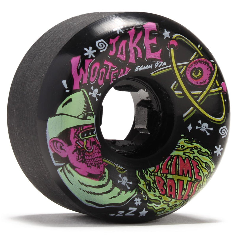 Slime Balls Jake Wooten Fever Dream Vomit Mini 97a Skateboard Wheels - Black - 56mm