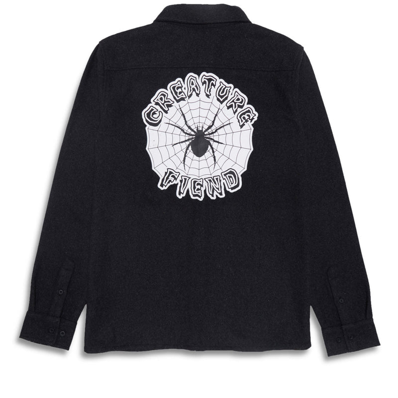 Creature Web Flannel Shirt - Black Heather