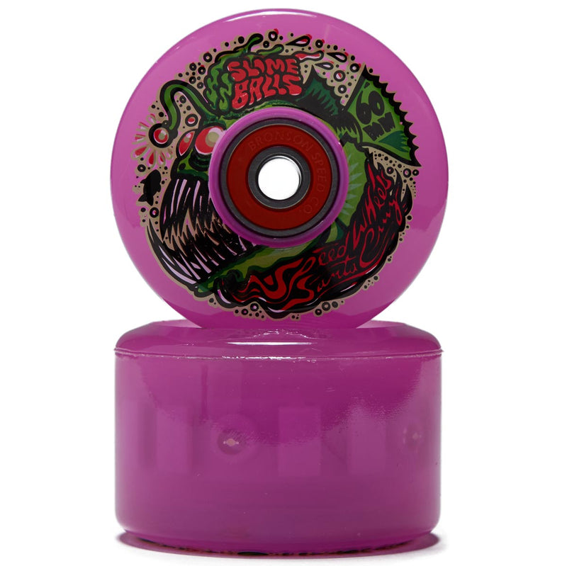 Slime Balls Angler Light Ups OG Slime 78a Skateboard Wheels - Purple - 60mm