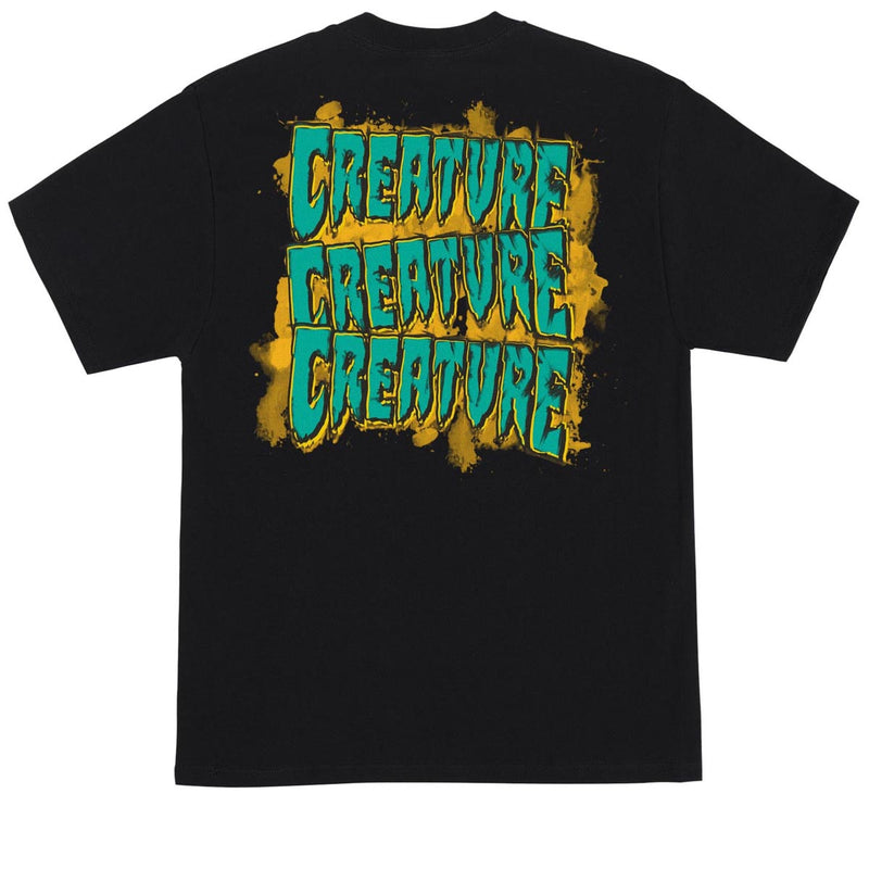 Creature Logo Spill T-Shirt - Black