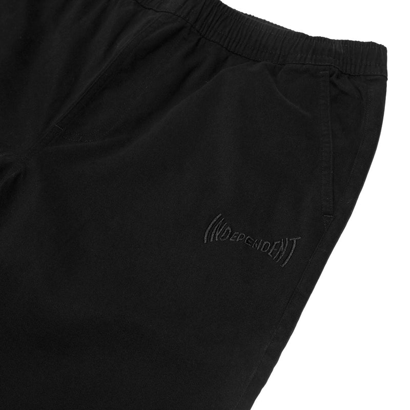 Independent Span Elastic Waist Pants - Black/Black