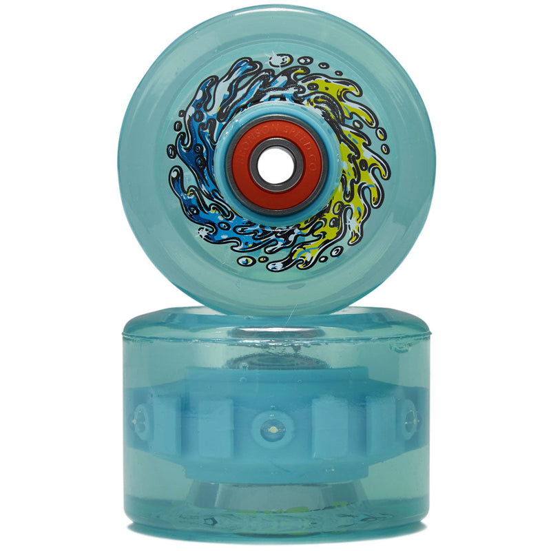 Slime Balls Chrome Light Ups OG Slime 78a Skateboard Wheels - Trans Blue - 66mm
