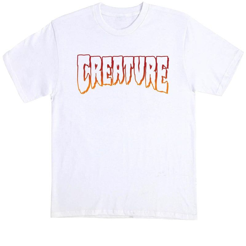 Creature Logo Outline T-Shirt - White/Red