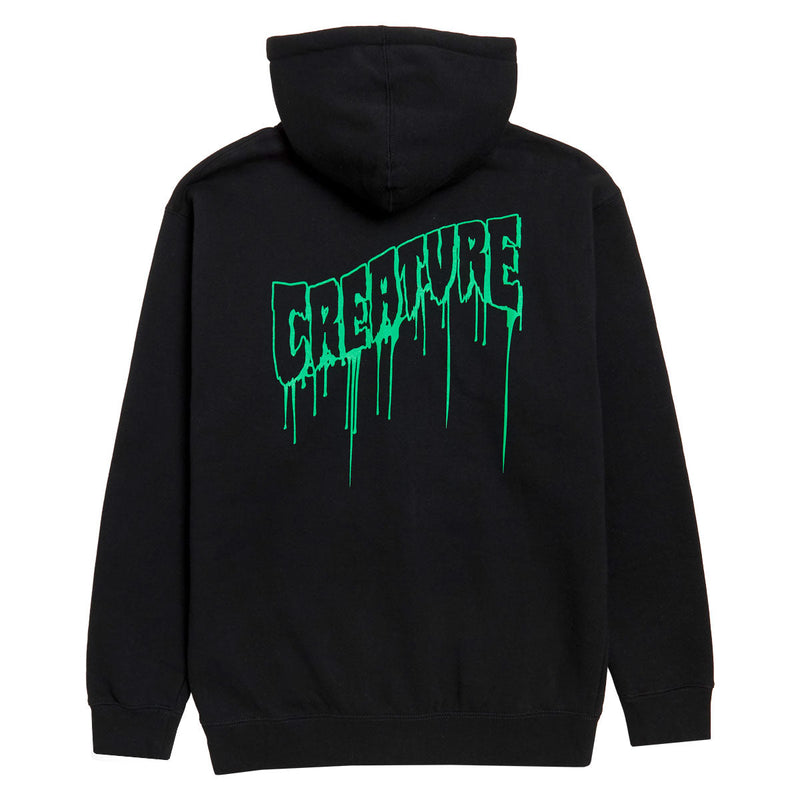 Creature Logo Outline Drip Zip Hoodie - Black
