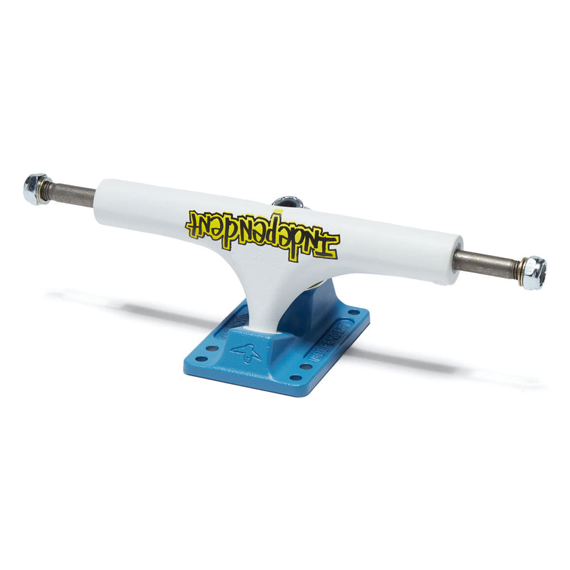 Independent Stage 4 Pro Mark Gonzales Flat Skateboard Trucks - White/Blue - 166mm