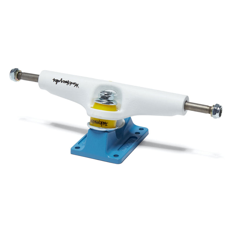Independent Stage 4 Pro Mark Gonzales Flat Skateboard Trucks - White/Blue - 166mm