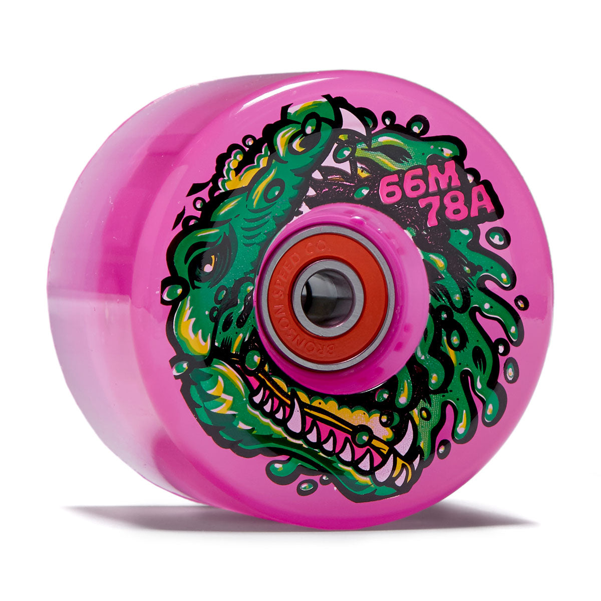 Slime Balls Gator Swamp Spew Light Ups OG Slime 78a Skateboard Wheels - Pink - 66mm image 1