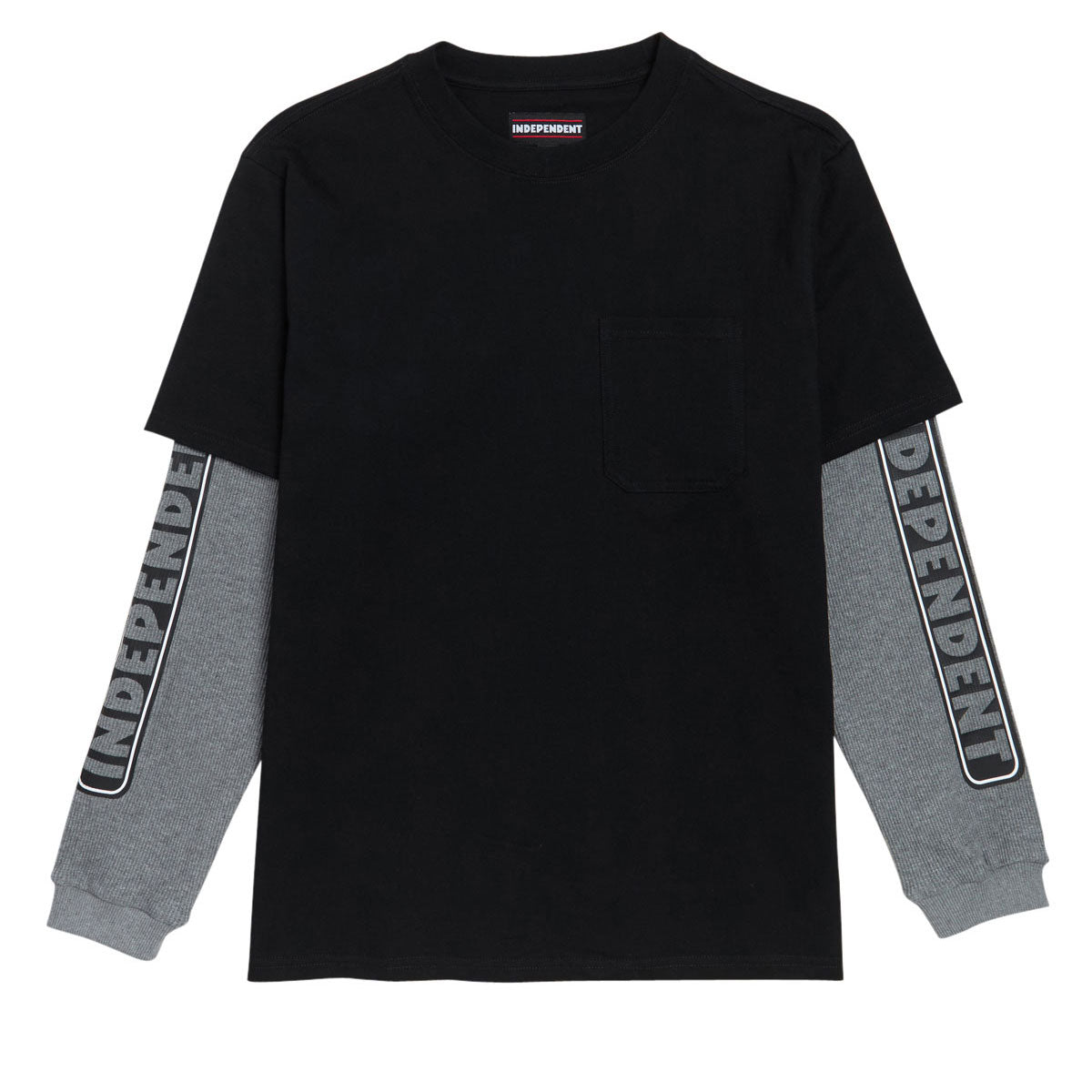 Independent Bar Logo Thermal 2Fer Long Sleeve Shirt - Black/Heather image 1