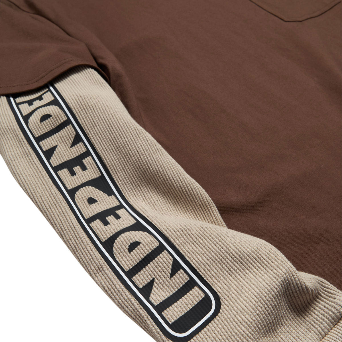 Independent Bar Logo Thermal 2Fer Long Sleeve Shirt - Chocolate/Sand image 3