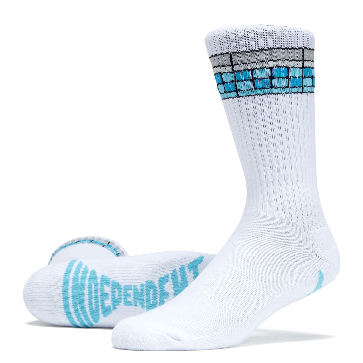 Independent Tile Span Crew Socks - White image 2