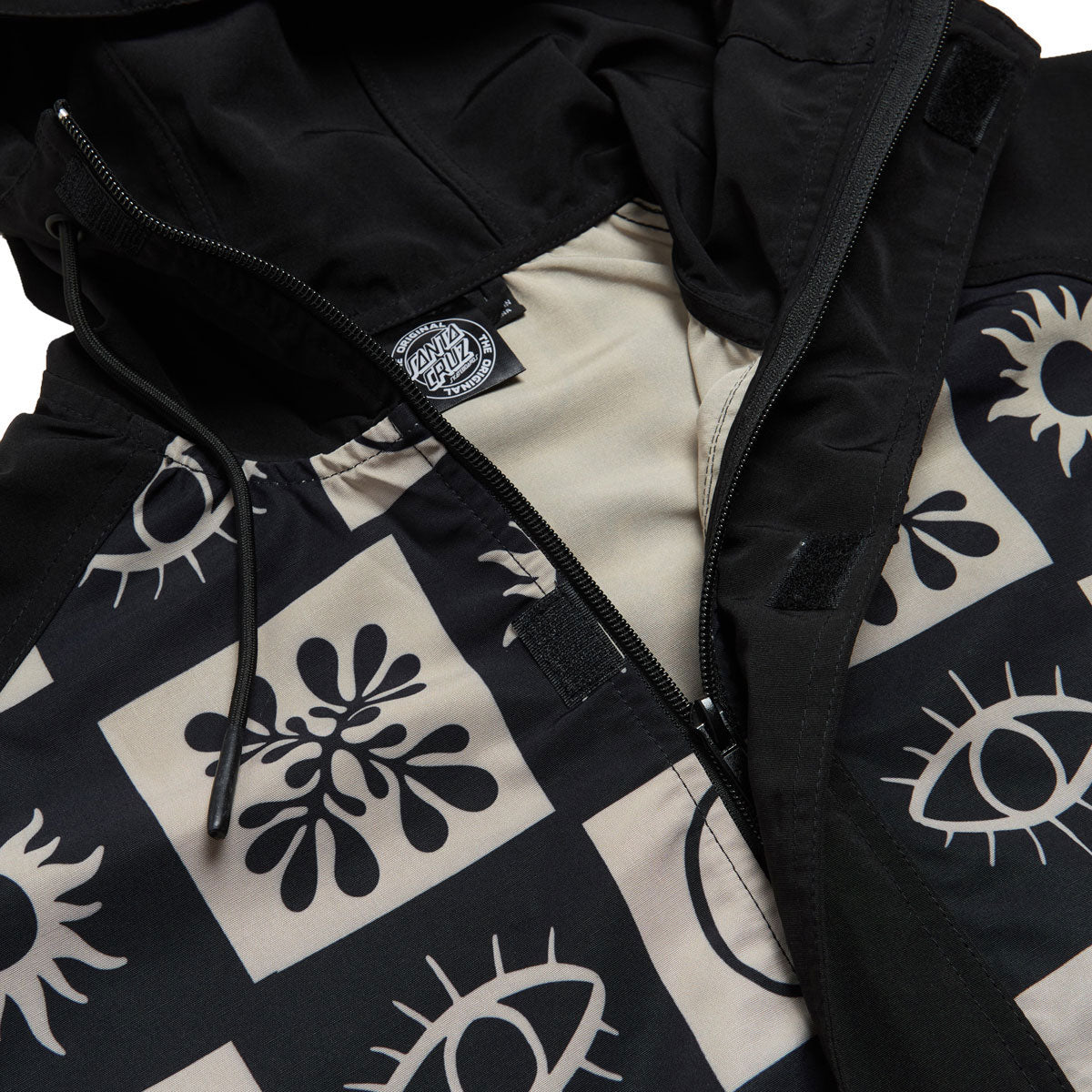 Santa Cruz Strange Check Anorak Jacket - Black/Tan image 3