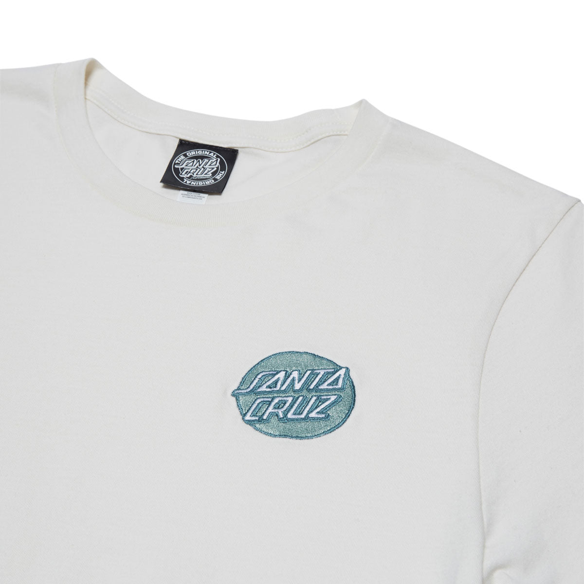 Santa Cruz Womens Cruz Embroidered Relaxed T-Shirt - Vintage White image 2