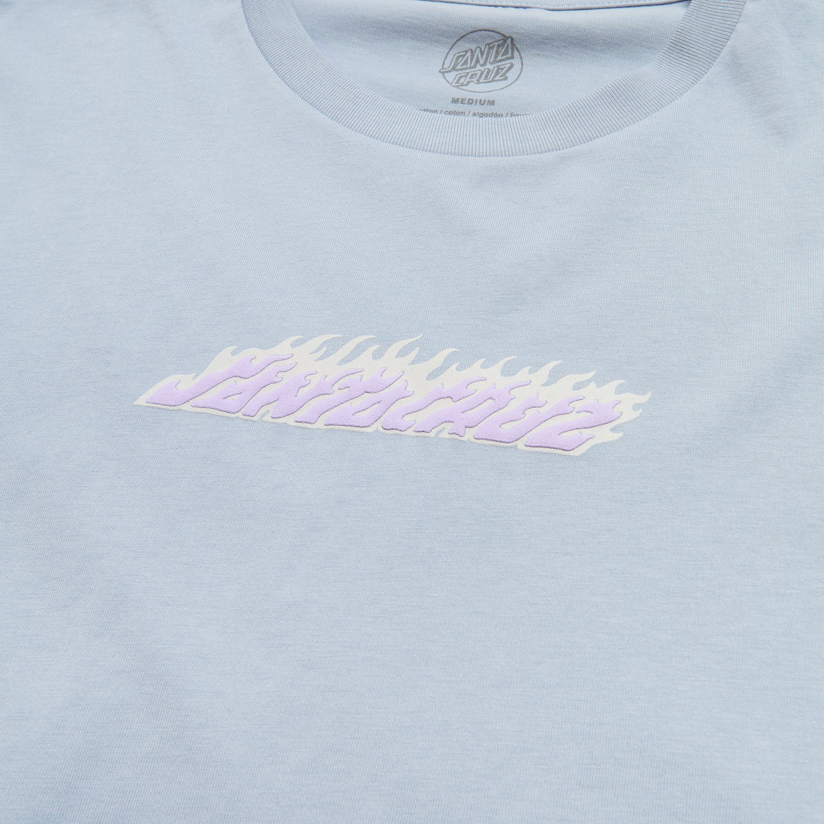 Santa Cruz Womens Flame Strip Center Oversized Cropped T-Shirt - Powder image 2