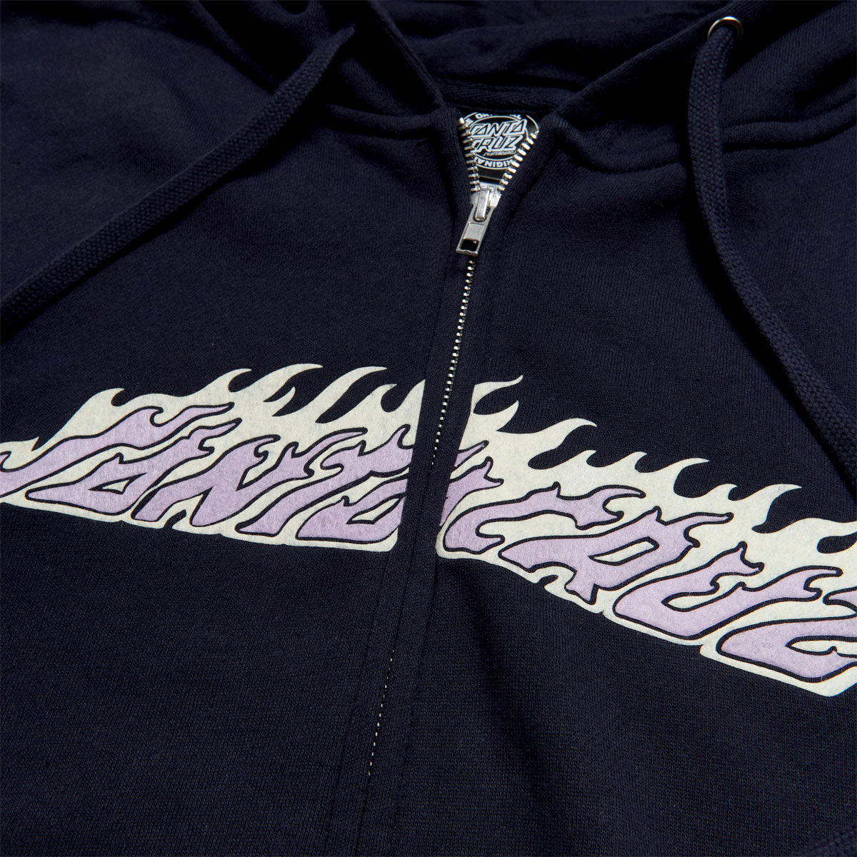 Santa Cruz Womens Flame Strip Center Zip Hoodie - Navy image 2