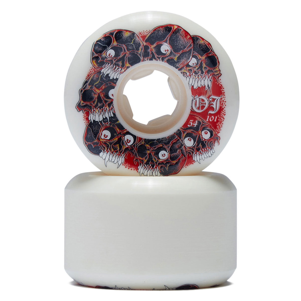 OJ Grey Matter Juice Original Hardline 101a Skateboard Wheels - White - 54mm image 2