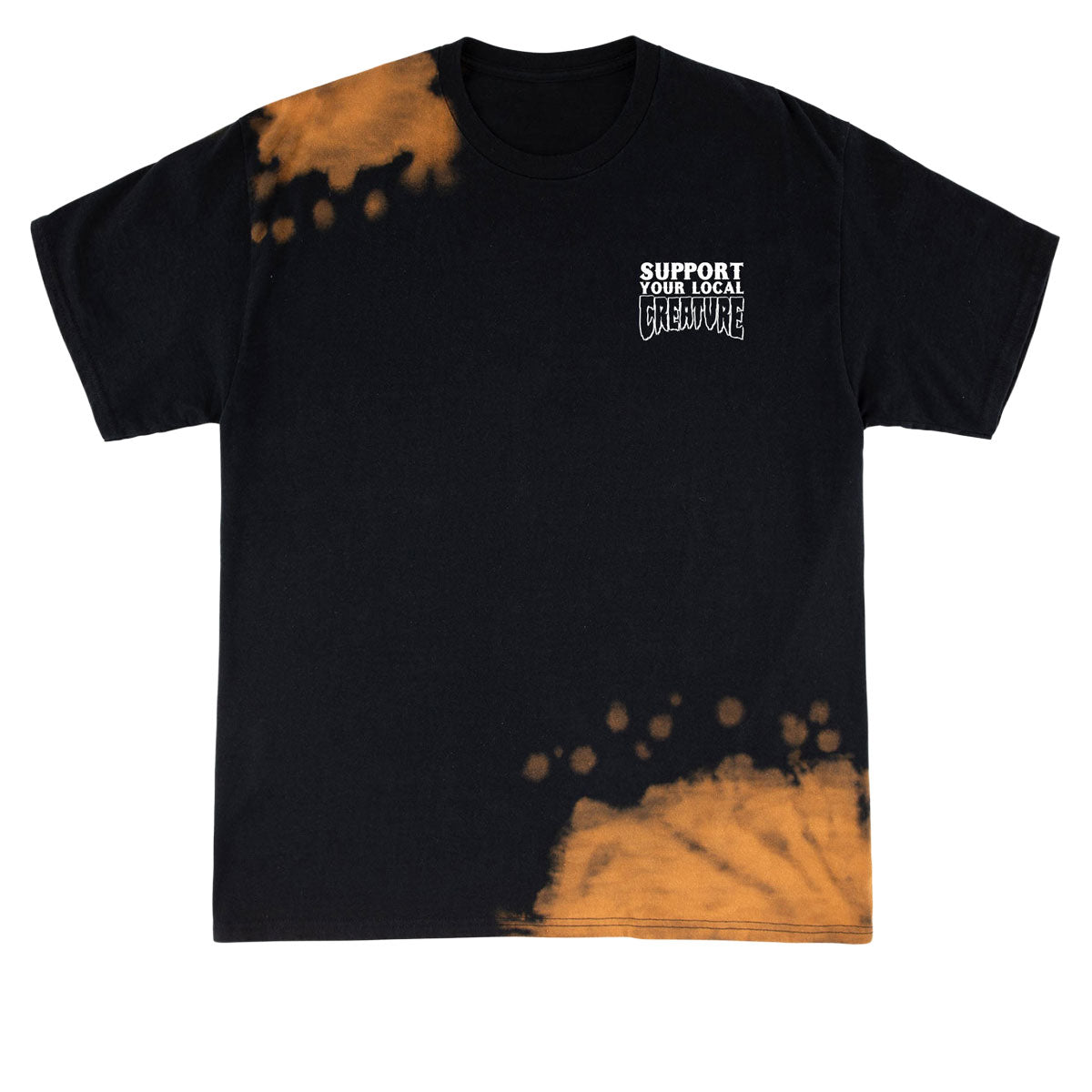 Creature Bonehead Flame Wash T-Shirt - Greasy Black image 2