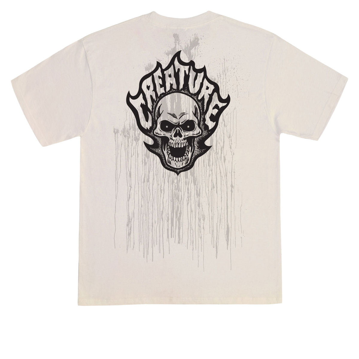 Creature Bonehead Flame Wash T-Shirt - Natural image 1